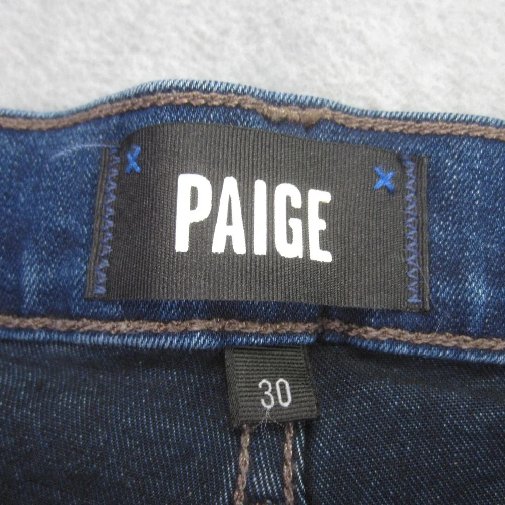 Paige Jeans Mens 30 (31x33.5) Federal Slim Straight Stretch Dark Wash Denim READ